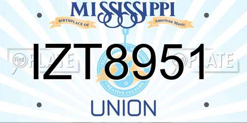 IZT8951 Mississippi License Plate