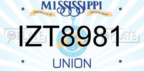 IZT8981 Mississippi License Plate