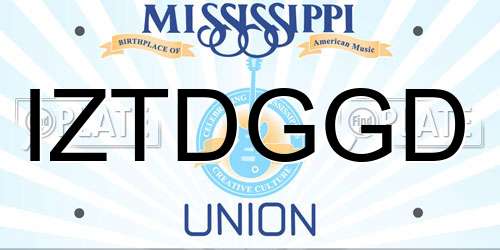 IZTDGGD Mississippi License Plate