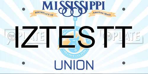IZTESTT Mississippi License Plate