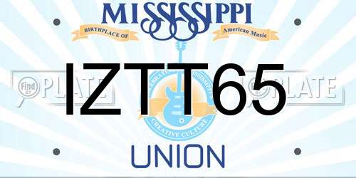 IZTT65 Mississippi License Plate