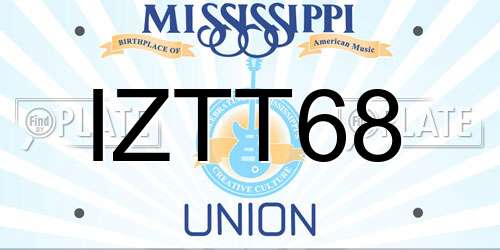 IZTT68 Mississippi License Plate