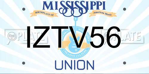 IZTV56 Mississippi License Plate