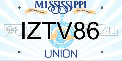 IZTV86 Mississippi License Plate