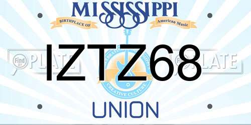 IZTZ68 Mississippi License Plate