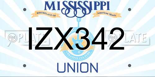 IZX342 Mississippi License Plate