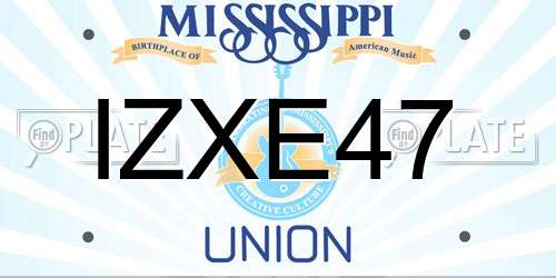 IZXE47 Mississippi License Plate