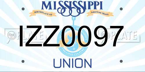 IZZ0097 Mississippi License Plate