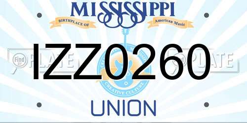 IZZ0260 Mississippi License Plate