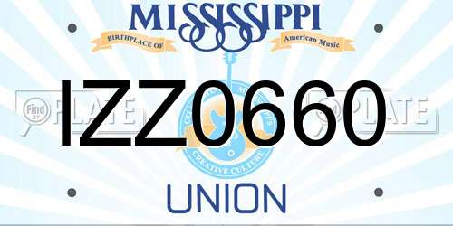 IZZ0660 Mississippi License Plate