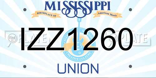 IZZ1260 Mississippi License Plate