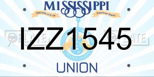 IZZ1545 Mississippi License Plate
