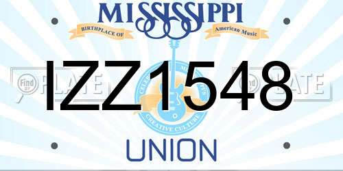 IZZ1548 Mississippi License Plate