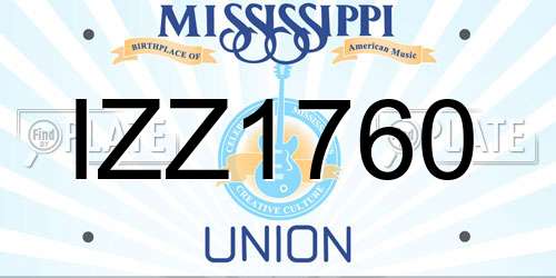 IZZ1760 Mississippi License Plate
