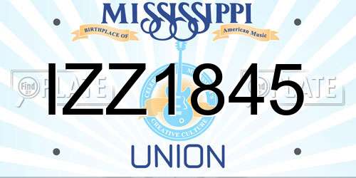 IZZ1845 Mississippi License Plate