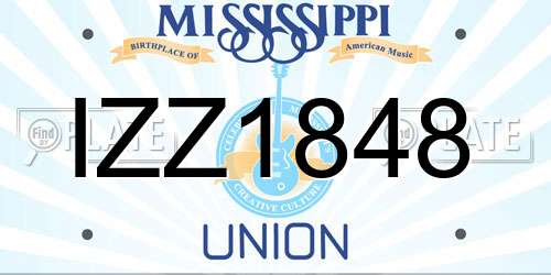 IZZ1848 Mississippi License Plate