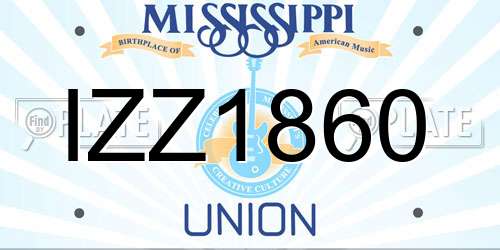 IZZ1860 Mississippi License Plate