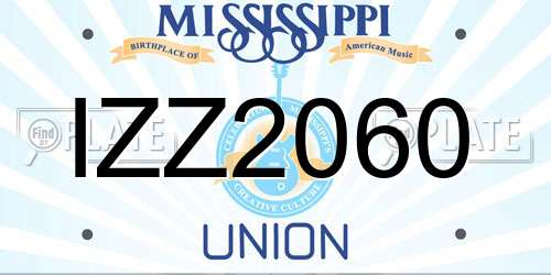 IZZ2060 Mississippi License Plate