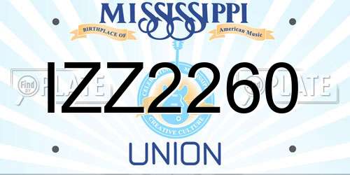 IZZ2260 Mississippi License Plate