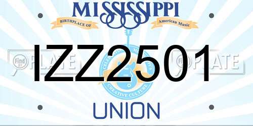 IZZ2501 Mississippi License Plate