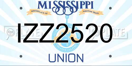 IZZ2520 Mississippi License Plate