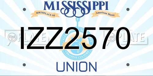 IZZ2570 Mississippi License Plate