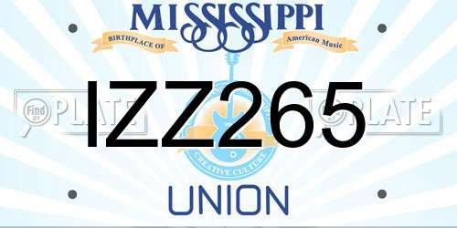 IZZ265 Mississippi License Plate