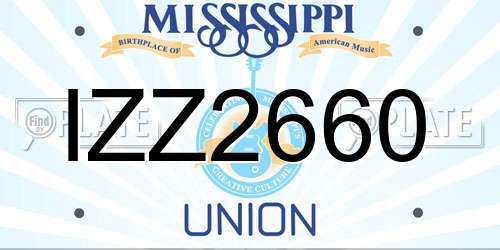 IZZ2660 Mississippi License Plate