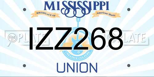 IZZ268 Mississippi License Plate