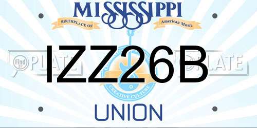 IZZ26B Mississippi License Plate