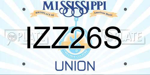 IZZ26S Mississippi License Plate