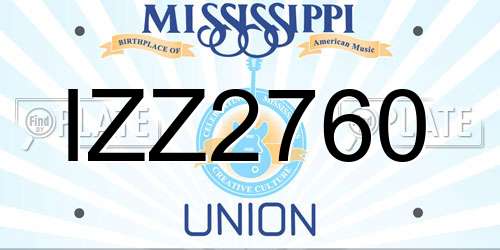 IZZ2760 Mississippi License Plate
