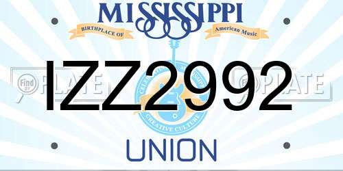 IZZ2992 Mississippi License Plate