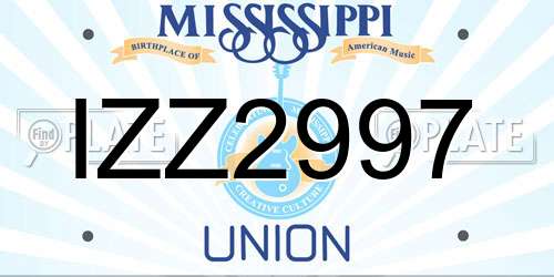 IZZ2997 Mississippi License Plate