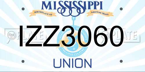 IZZ3060 Mississippi License Plate