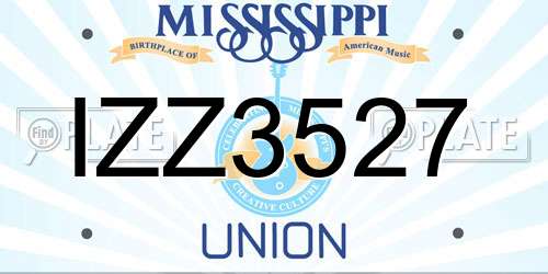 IZZ3527 Mississippi License Plate