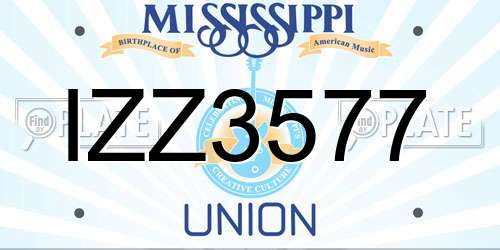 IZZ3577 Mississippi License Plate