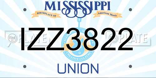 IZZ3822 Mississippi License Plate