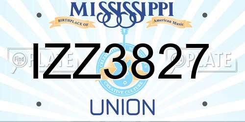 IZZ3827 Mississippi License Plate