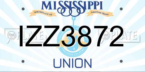 IZZ3872 Mississippi License Plate