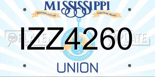 IZZ4260 Mississippi License Plate