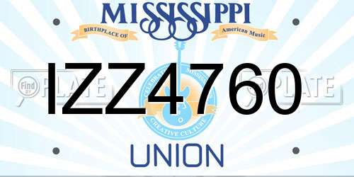 IZZ4760 Mississippi License Plate