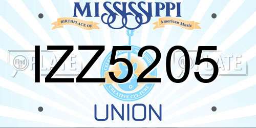 IZZ5205 Mississippi License Plate