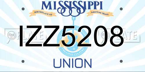 IZZ5208 Mississippi License Plate