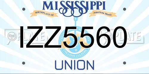 IZZ5560 Mississippi License Plate