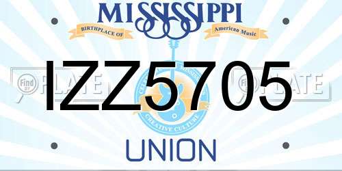 IZZ5705 Mississippi License Plate