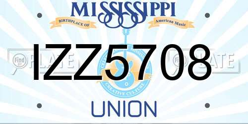 IZZ5708 Mississippi License Plate