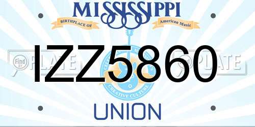 IZZ5860 Mississippi License Plate
