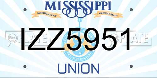 IZZ5951 Mississippi License Plate