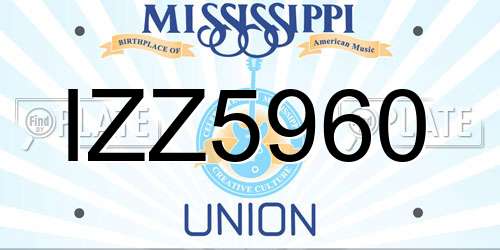 IZZ5960 Mississippi License Plate